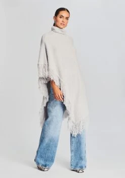 Frost Poncho -Zesty Dresses Sales Ecommerce Crop 20230815 Frost Poncho Silver 3307 ECOMM