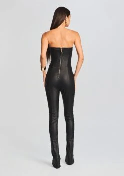 Brinley Coated Denim Jumpsuit -Zesty Dresses Sales Ecommerce Crop 20230816 SET1 BRINLEYJUMPSUITCOATEDBLACK 2148 ECOMM