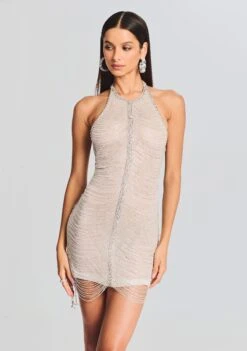 Irina Halter Dress -Zesty Dresses Sales Ecommerce Crop 20230816 SET1 IRINADRESSWHITESILVER 1648 ECOMM