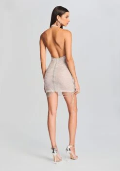 Irina Halter Dress -Zesty Dresses Sales Ecommerce Crop 20230816 SET1 IRINADRESSWHITESILVER 1705 ECOMM