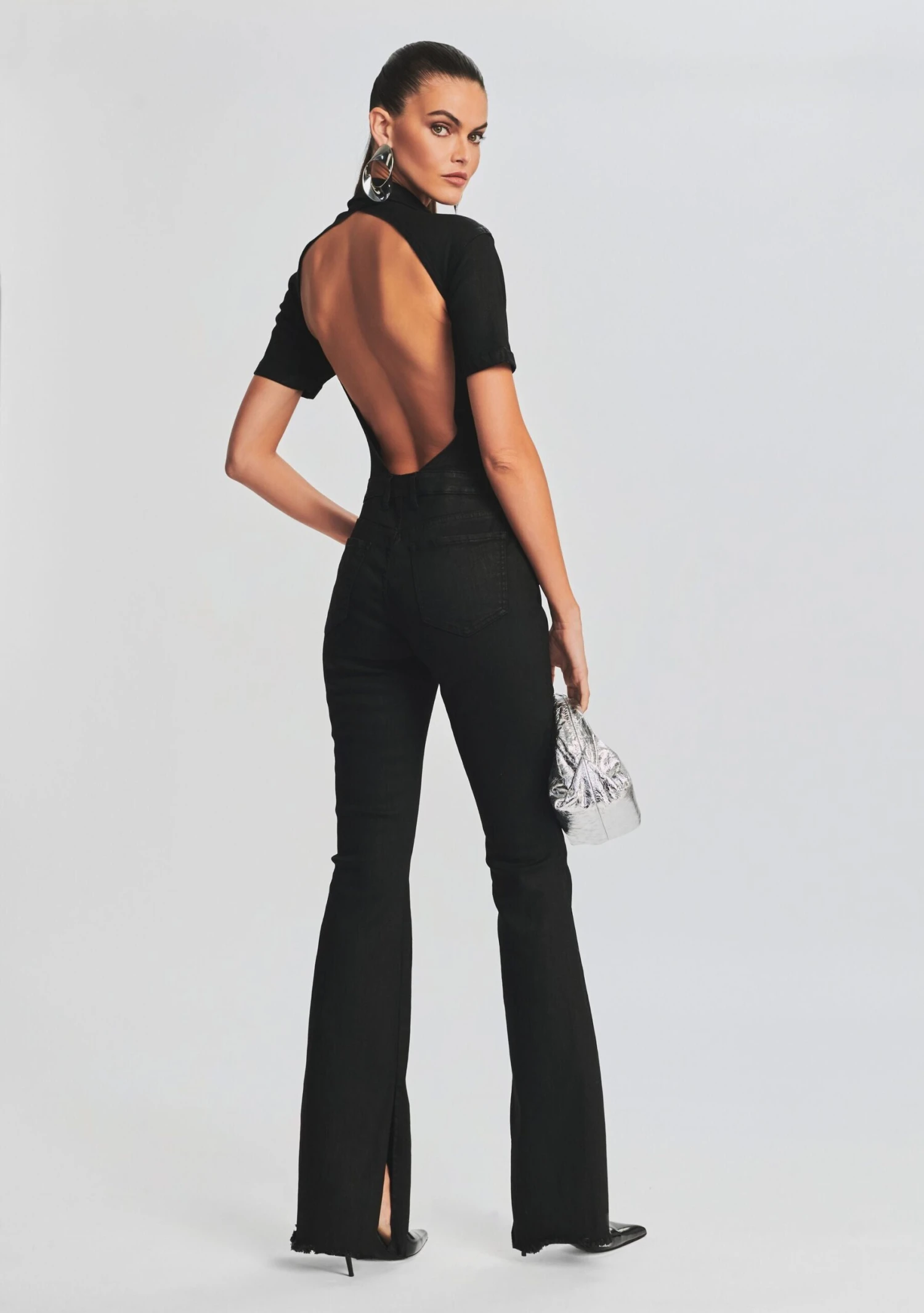 Lyla Coated Denim Jumpsuit 1 Lyla Coated Denim Jumpsuit