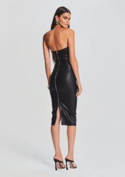 Charlize Coated Knit Dress -Zesty Dresses Sales Ecommerce Crop 23 09 21 CHARLIZEKNITDRESS COATEDBLACK 2578 ECOMM