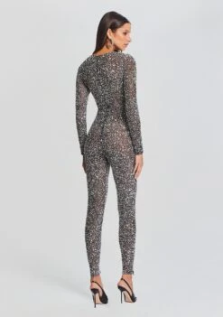 Marcel Sequin Jumpsuit -Zesty Dresses Sales Ecommerce Crop 23 09 21 MARCELJUMPSUIT BLACKSILVER 3186 ECOMM