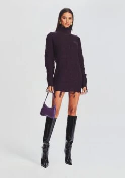 Capala Sweater Dress 9 Capala Sweater Dress -Zesty Dresses Sales Ecommerce Crop 23 09 22 CAPALASWEATERDRESS EGGPLANT 086 ECOMM