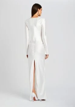 Anna Cowl Evening Dress 8 Anna Cowl Evening Dress -Zesty Dresses Sales Ecommerce Crop 23 10 18 ANNACOWLDRESS WHITE 2657 ECOMM