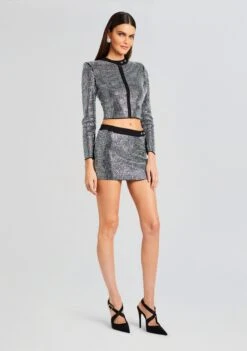 Delta Embellished Knit Skirt -Zesty Dresses Sales Ecommerce Crop 23 10 25 AEROJACKET DELTASKIRT BLACKSILVER 2471 ECOMM e35927cf 782b 4fa5 b7e3 fa60676ba172