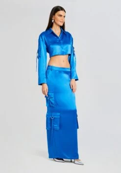 Gaia Cargo Top -Zesty Dresses Sales Ecommerce Crop 23 10 25 GAIATOP MAELIESKIRT TROPICALBLUE 2362 ECOMM 09773aa9 f411 4dc2 bc05 6565e513e019