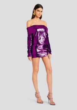 Wyn Sequin Dress -Zesty Dresses Sales Ecommerce Crop 23 10 25 WYNDRESS AMETHYST 1456 ECOMM
