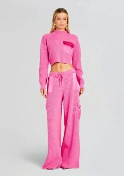 Daph Knit Cargo Pant -Zesty Dresses Sales Ecommerce Crop 23 11 15 DONNASWEATER DAPHPANT MALIBUPINK 0286 ECOMM bcbe9a69 f3cd 49f1 a302 86c68d10e59d