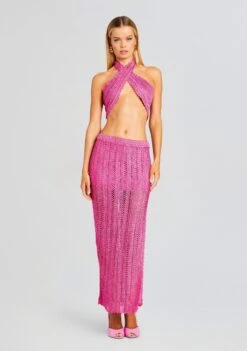 Susan Crochet Wrap Top -Zesty Dresses Sales Ecommerce Crop 23 11 15 SUSANTOP SANDYSKIRT ALLISONCARDIGAN MALIBUPIN 0563 ECOMM