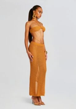 Aria Knitted Top -Zesty Dresses Sales Ecommerce Crop 23 11 16 ARIATOP VIOLACOVERUP ARIASKIRT TOBACCO 1551 ECOMM