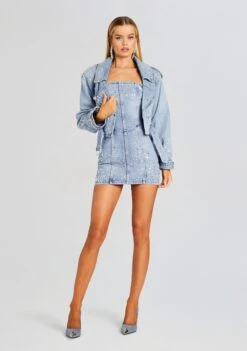 Kamna Embellished Denim Dress -Zesty Dresses Sales Ecommerce Crop 23 11 16 KAMNADRESS TRESCA 1761 ECOMM