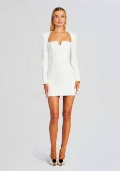 Simone Mini V Dress -Zesty Dresses Sales Ecommerce Crop 23 11 16 SIMONEDRESS WHITE 1078 ECOMM