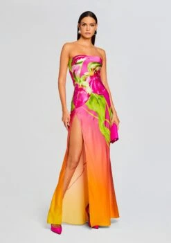 Aiyanna Silk Dress -Zesty Dresses Sales Ecommerce Crop 23 12 18 AIYANNADRESS OMBREANTHURIUM 2124 ECOMM