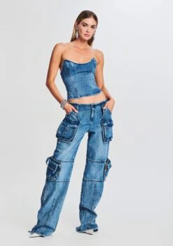 Allie Denim Top -Zesty Dresses Sales Ecommerce Crop 230621 Retrofete SET1 Shot 19 0044 eComm