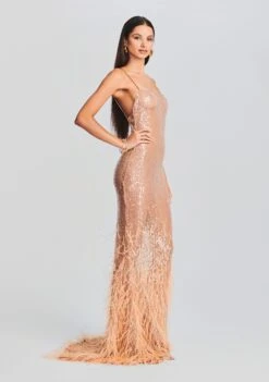 Odessa Sequin Feather Dress -Zesty Dresses Sales Ecommerce Crop 230718 SET2 ODESSADRESS 5130 ECOMM