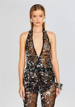 Cali Sequin Crochet Jumpsuit -Zesty Dresses Sales Ecommerce Crop 24 01 10 CALIJUMPSUIT BLACK 0775 ECOMM