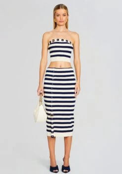 Constance Knit Top -Zesty Dresses Sales Ecommerce Crop 24 01 11 CONSTANCETOP CLEATSKIRT CREAMNAVY 0622 ECOMM