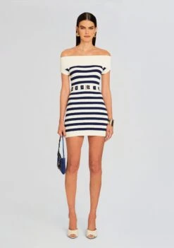 Hull Knit Dress -Zesty Dresses Sales Ecommerce Crop 24 01 11 HULLDRESS CREAMNAVY 0334 ECOMM