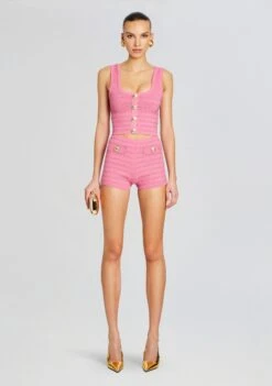 Sandra Bandage Knit Short -Zesty Dresses Sales Ecommerce Crop 24 02 15 NELLATOP SANDRASHORT METALLICCANDYPINK 2405 ECOMM ba80bc56 f013 4983 b33c 4719d69ce75d