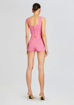 Nella Bandage Knit Top -Zesty Dresses Sales Ecommerce Crop 24 02 15 NELLATOP SANDRASHORT METALLICCANDYPINK 2458 ECOMM