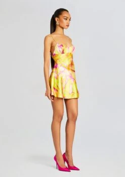 Eden Silk Dress -Zesty Dresses Sales Ecommerce Crop 24 02 29 EDENDRESS YELLOWPEONY 2420 ECOMM