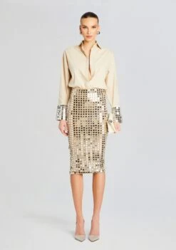 Brelan Embellished Skirt 9 Brelan Embellished Skirt -Zesty Dresses Sales Ecommerce Crop 24 02 29 OZELLASHIRT BRELANSKIRT CHAMPAGNEDUST 1058 ECOMM