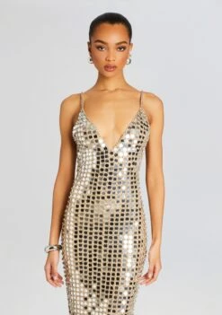 Perri Embellished Dress -Zesty Dresses Sales Ecommerce Crop 24 02 29 PERRIDRESS CHAMPAGNEDUST 0134 ECOMM