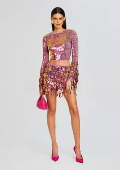 Miriam Sequin Crochet Top -Zesty Dresses Sales Ecommerce Crop 24 03 12 MIRIAMTOP NICOLASKIRT THISTLEFLOWER 1146 ECOMM