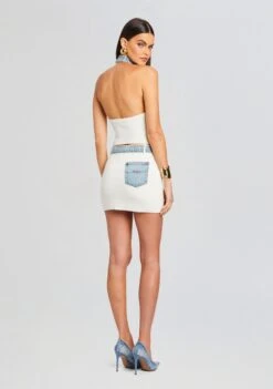 Cape Knit Denim Skirt -Zesty Dresses Sales Ecommerce Crop 24 03 13 CARATOP CAPESKIRT WHITECOASTLINE 0369 ECOMM