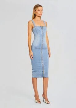 Lyndon Denim Dress -Zesty Dresses Sales Ecommerce Crop 24 03 13 LYNDONDRESS VINTAGE CELESTE 1498 ECOMM
