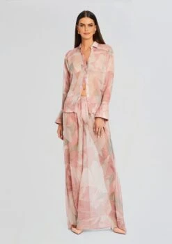 Ramona Silk Chiffon Shirt -Zesty Dresses Sales Ecommerce Crop 24 03 13 ZECAPANT RAMONSHIRT DUSTYPINKBOTANICAL 2014 ECOMM 914f3049 924a 4da7 b18b 27a3bb514197