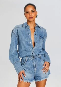 Annie Denim Romper -Zesty Dresses Sales Ecommerce Crop 24 03 26 ANNIEROMPER OASIS 1644 ECOMM