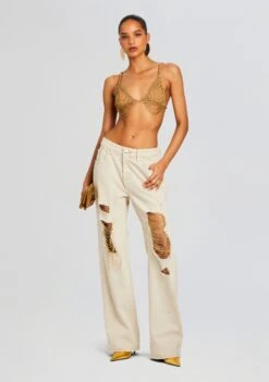 Pyla Chain Bra -Zesty Dresses Sales Ecommerce Crop 24 03 27 PYLABRA TANNINGOLD KAILEEPANT WHITEGOLD 2458 ECOMM