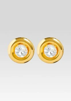 Round Earrings With Crystals